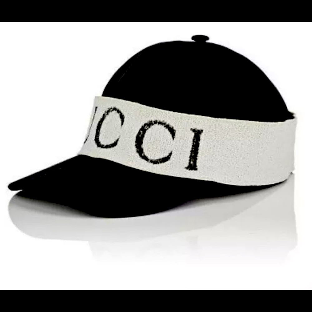 Gucci Authentic Black Rare Gabardine Headband Cap
